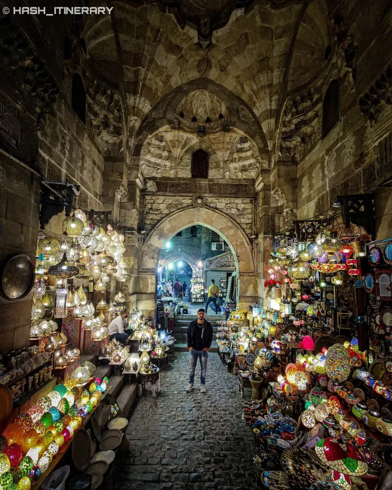 Lantern shops in the Khan el-Khalili bazaar, Cairo