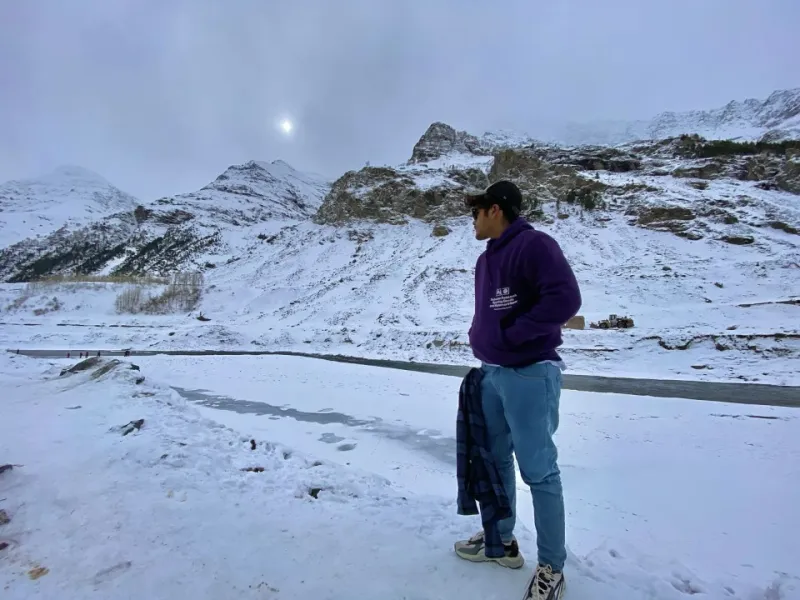 Snow-covered mountains in Himachal Pradesh