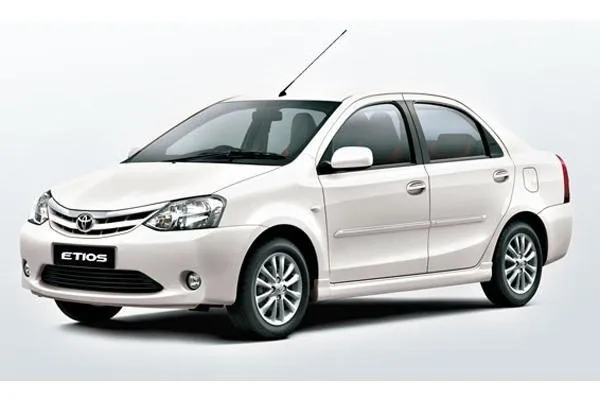 White Toyota Etios sedan